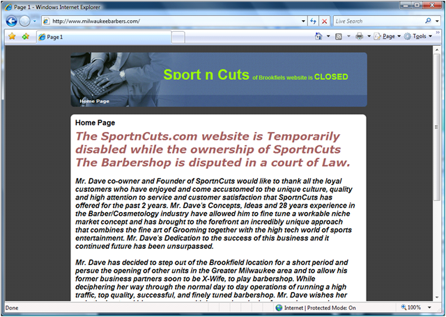 Screenshot of a website